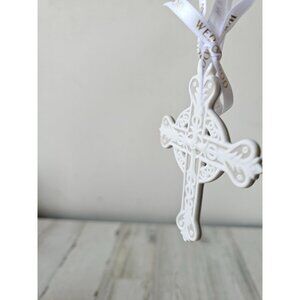 Wedgwood Irish figural cross religious ornament porcelain Xmas tree